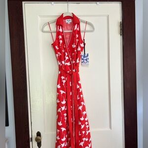 NWT DVF for Target Gingko Sweater Wrap Dress Cherry Tomato Small